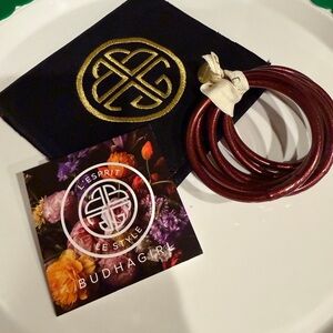 Budhagirl Women's Metallic Merlot Multi-Bangle Bracelet Set of 6 size medium